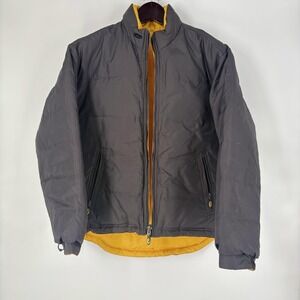 Roper Jacket Mens Medium Yellow Gray Range Gear Down Reversible Puffer Outdoor